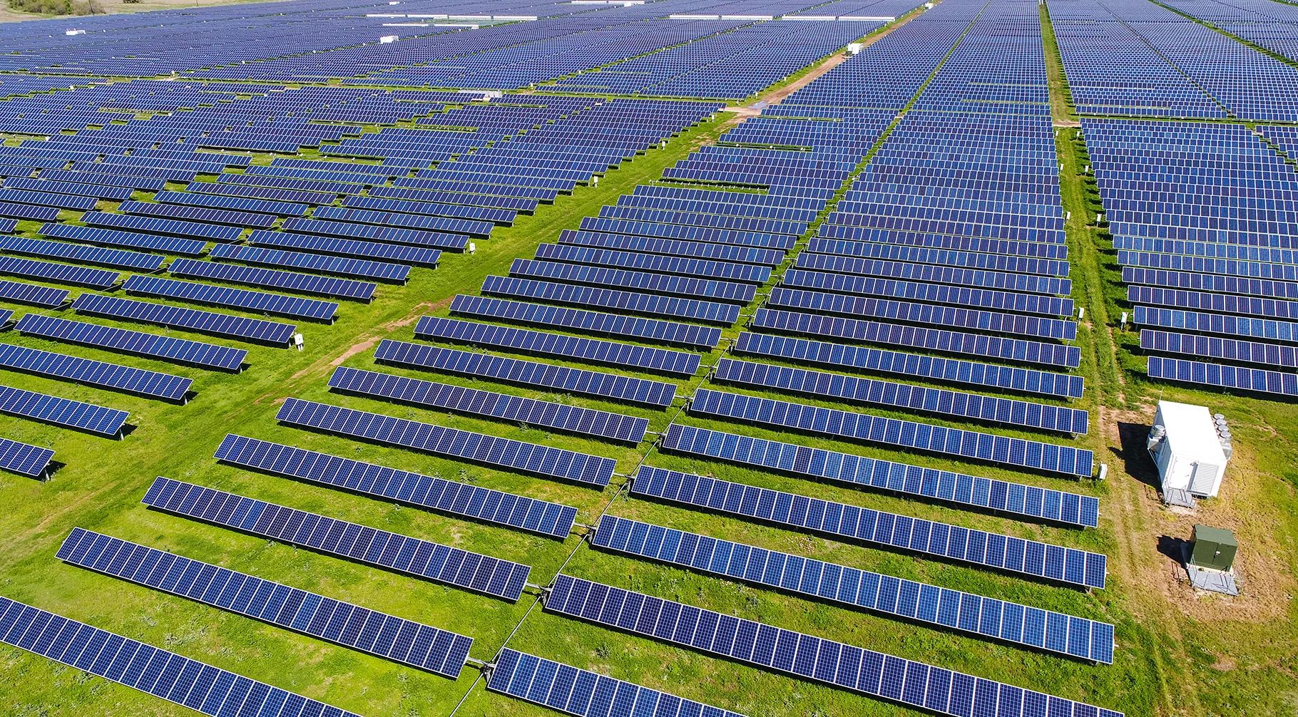 Large scale solar farm generating renewable energy